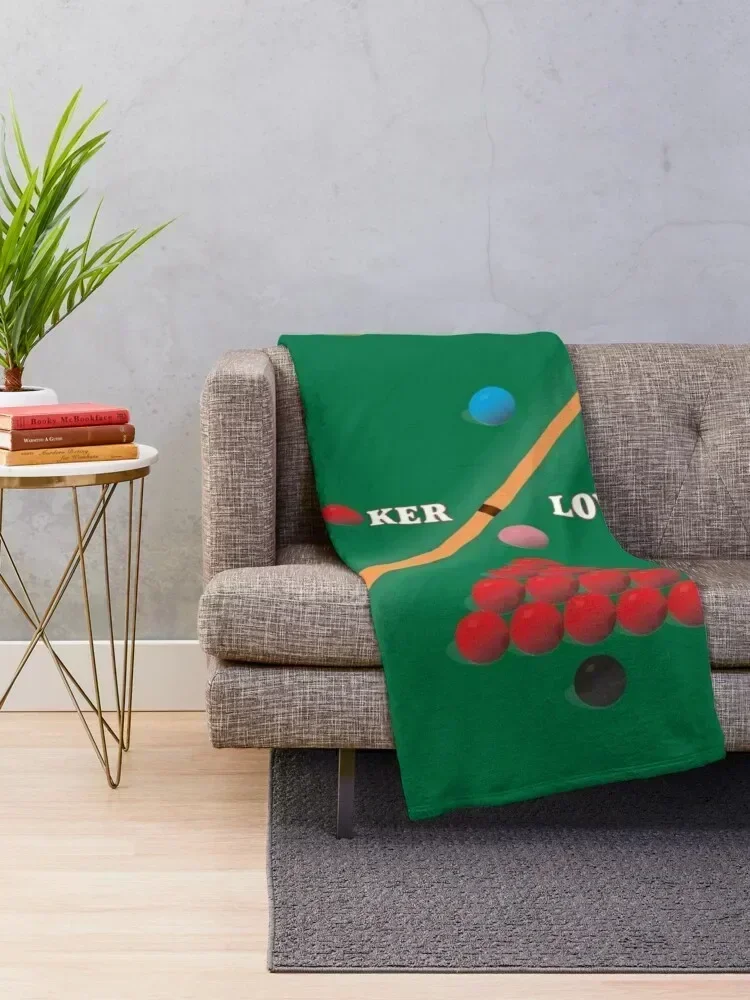 Snooker Lover design showing the balls on a snooker table. Throw Blanket Blankets For Sofas Furrys Blankets