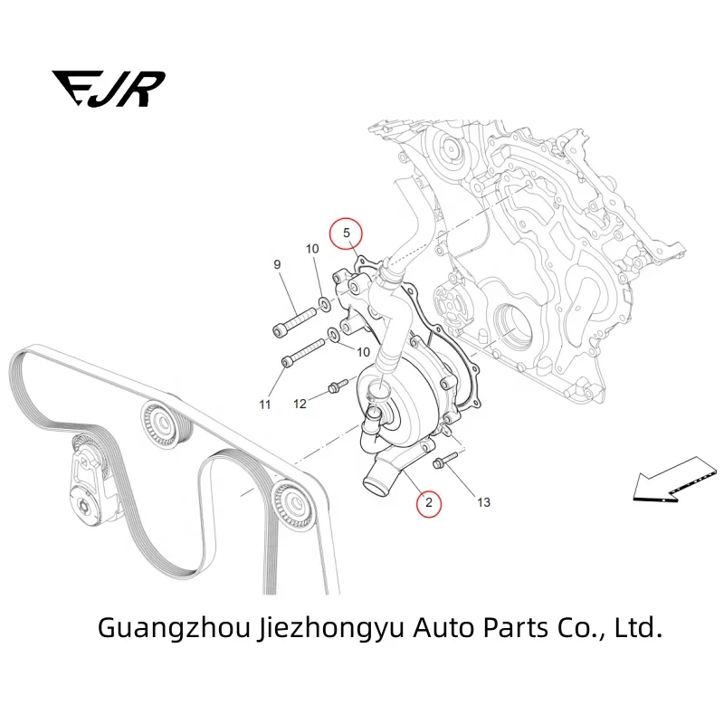 Engine Parts Water Pump & Gasket Kit Fit  For Maserati Quattroporte Ghibli Levante 3.0 V6 Cars ccessories 297912 673002678