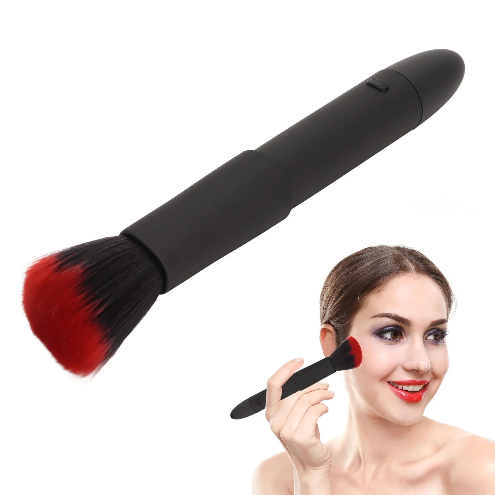 Electric Makeup Brush Waterproof Multifunctional 180mAh Rechargeable 10 Gears Electric Blush Brush Adjustable for Home