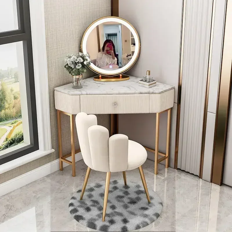 Modern Triangle Dressing Table Vanity Bedroom Large-capacity Jewelry Makeup Table Corner Drawer Dresser Bedroom Furniture New