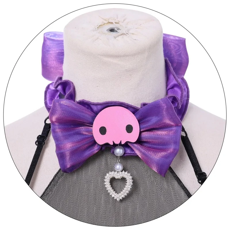 

w;2,c\4.g;Game Naraka: Bladepoint Tessa Cosplay Costume Sleeveless Black Purple Lolita Skirt Shorts Wig Woman Sexy Bir6,b'8\j'7/