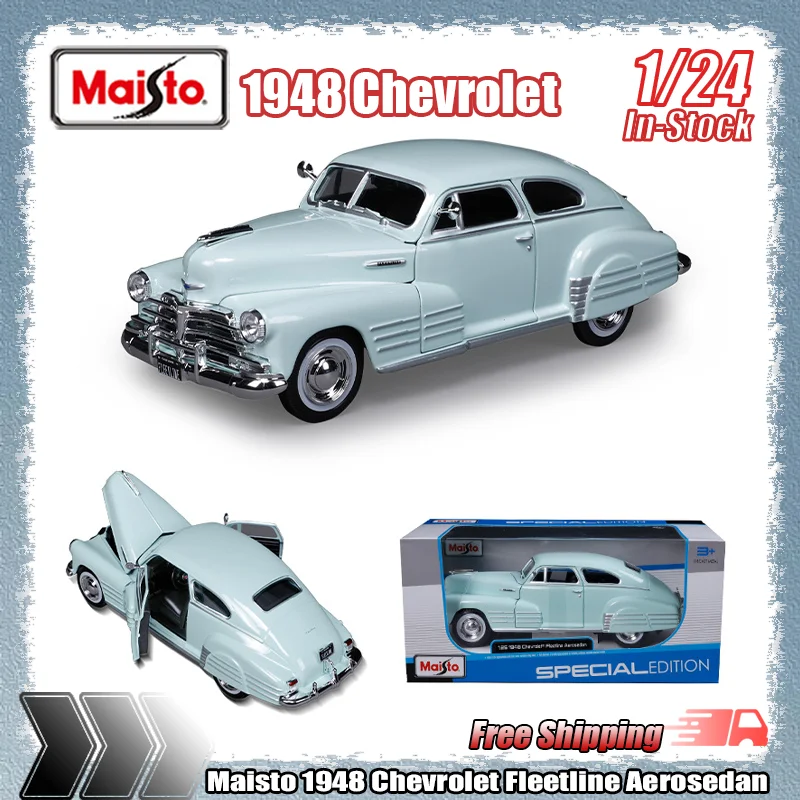 

В наличии Maisto масштаб 1:24 1948 Chevrolet Fleetline Aerosedan, литые модели из сплава, миниатюрные модели автомобилей, игрушки для коллекционеров