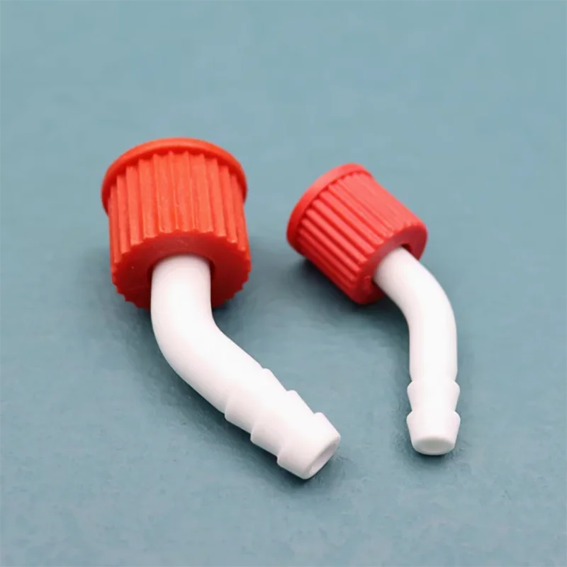 GL14MM 18MM screw teeth white small mouth straight/bend detachable small mouth filter PTFE screw port