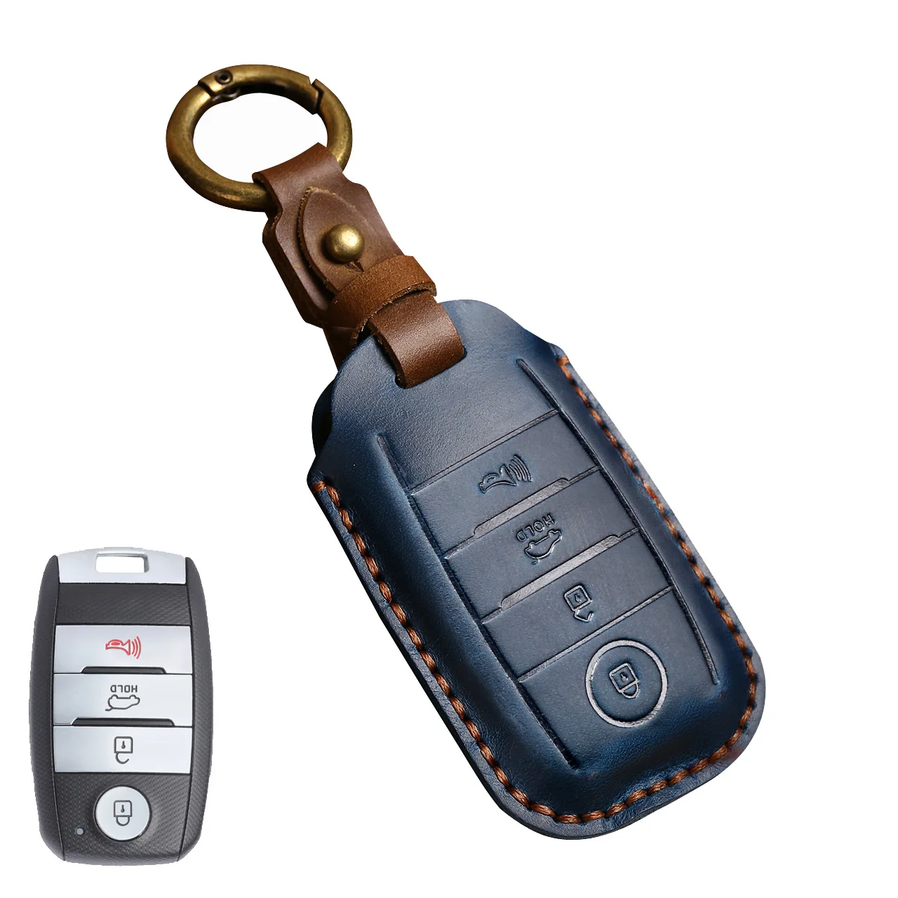 Leather Shell For KIA Rio Rio5 Sportage Ceed Cerato K3 KX3 K4 K5 Sorento Optima Picanto Car Remote Smart Key Case Cover