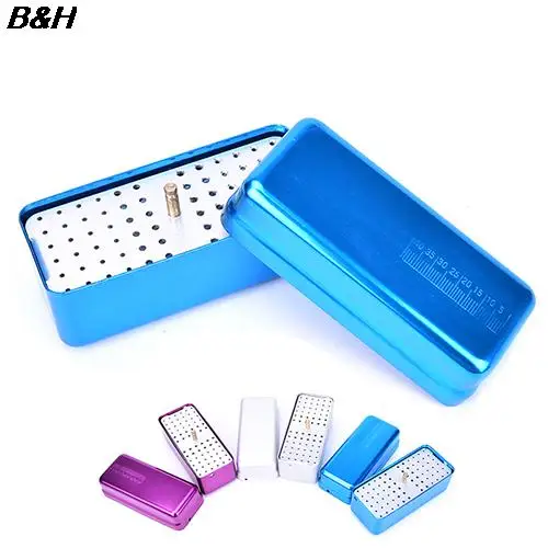 72 Hole Aluminium Autoclave Sterilizer Case Burs Dental Disinfection Endo Files Holder Box For Oral Care Tools Hot 3 Colors