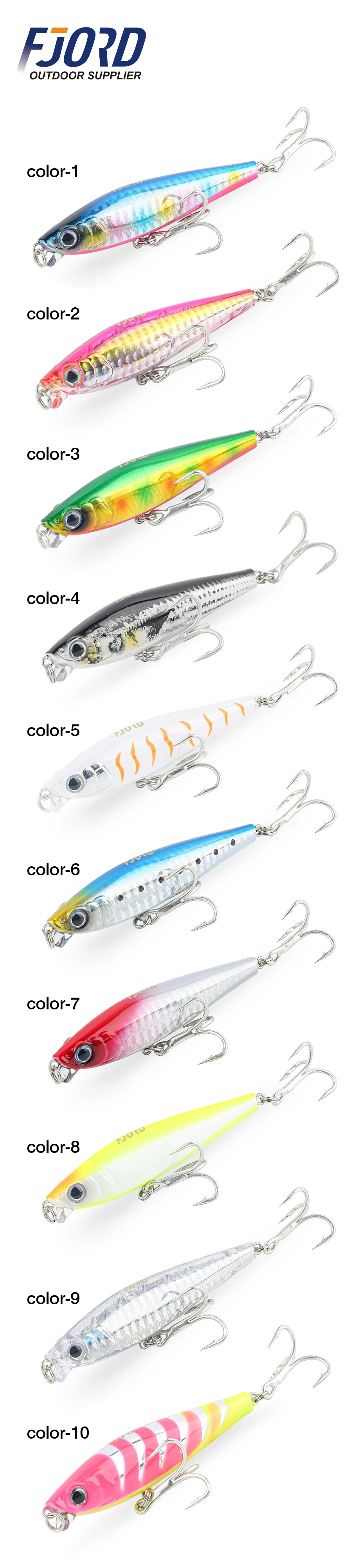 FJORD 85mm 20g Platinen Wobbler Shad Unterwasser Angeln Locken Bleistift Bass Künstliche Köder Für Tucuna Meer Gefälschte Köder salzwasser – Detail 9