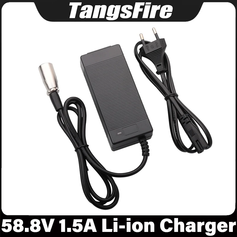 Output 58.8V 1.5A 18650 Lithium Battery Charger 14Series For 52V Li-ion Battery Pack Charger XLR High Quality Power Adapter