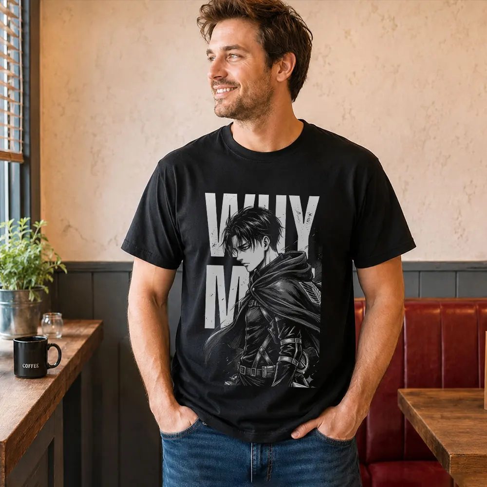 Wings of Resolve Levi Ackerman Attack on Titan T Shirt, Anime Graphic Tee, Japanese Manga Inspired Casual Streetwear, Unisex Tee