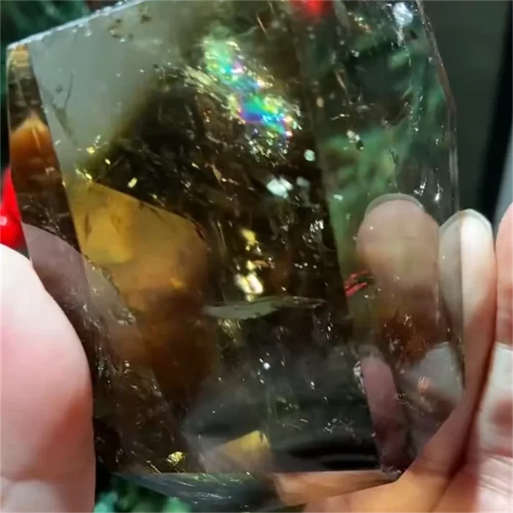 

Natural smoked crystal free mindset, rainbow, spiritual healing, home office decoration, demagnetization divination, meditation,