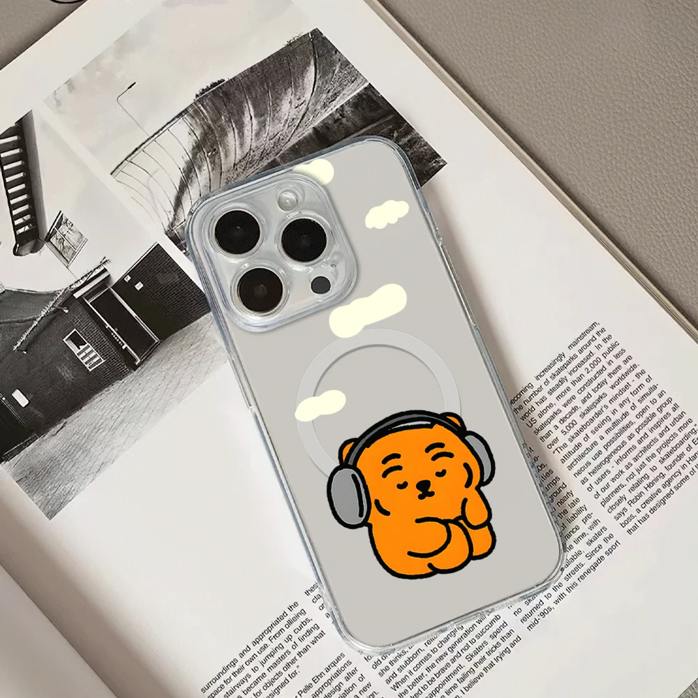 Kawaii M-MUZIK TIGERS Cute Phone Case for iPhone 12 11 13 14 15 16 Max Pro Plus Magsafe Magnetic Wireless Cover