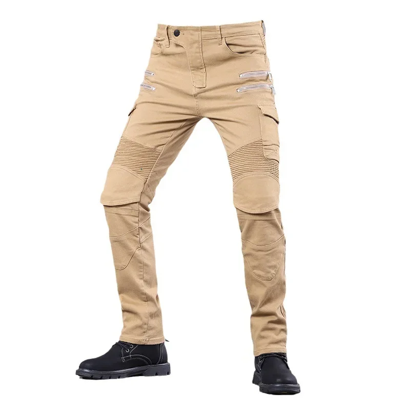 

New Men For Woman Riding Motorcycle Pants Outdoor Traveling Jeans Motocross Moto Trousers With Protective Gear