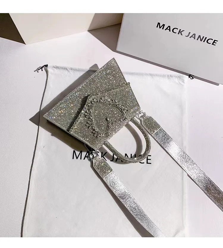 Exquisite Banquet Bag Glitter Rhinestones Diamond Evening Bag Wedding Party Clutch Purse Women Handbag Shoulder Messenger Bag