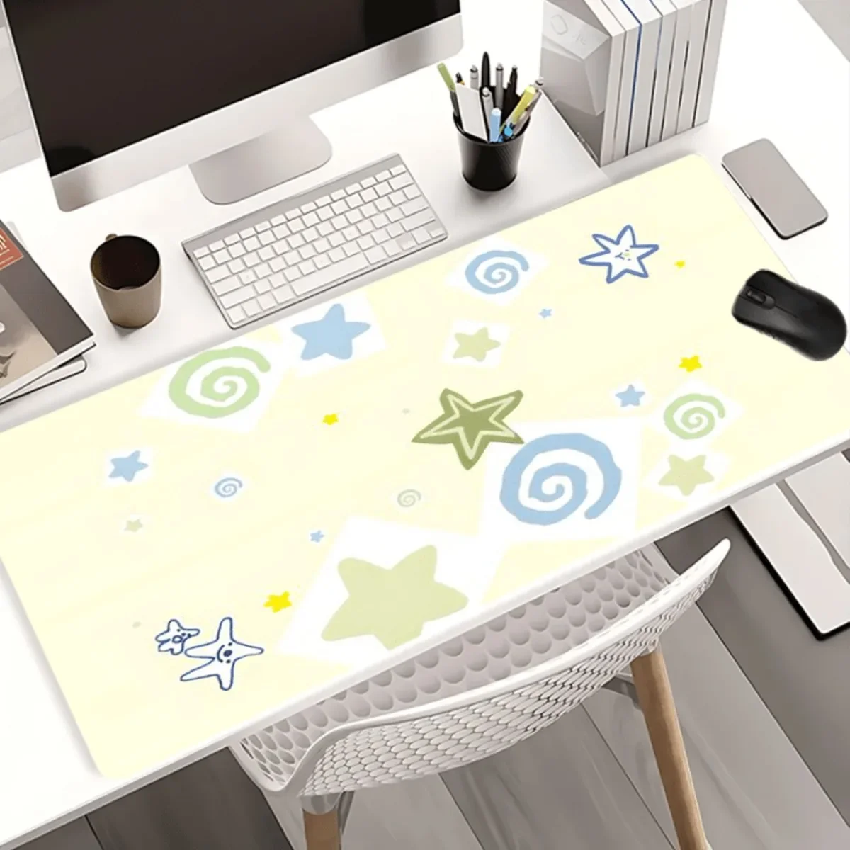 

Starry Night Rubber Mouse Pad Thick Non-Slip Stitched Edges for Laptop PC Office Gaming Use
