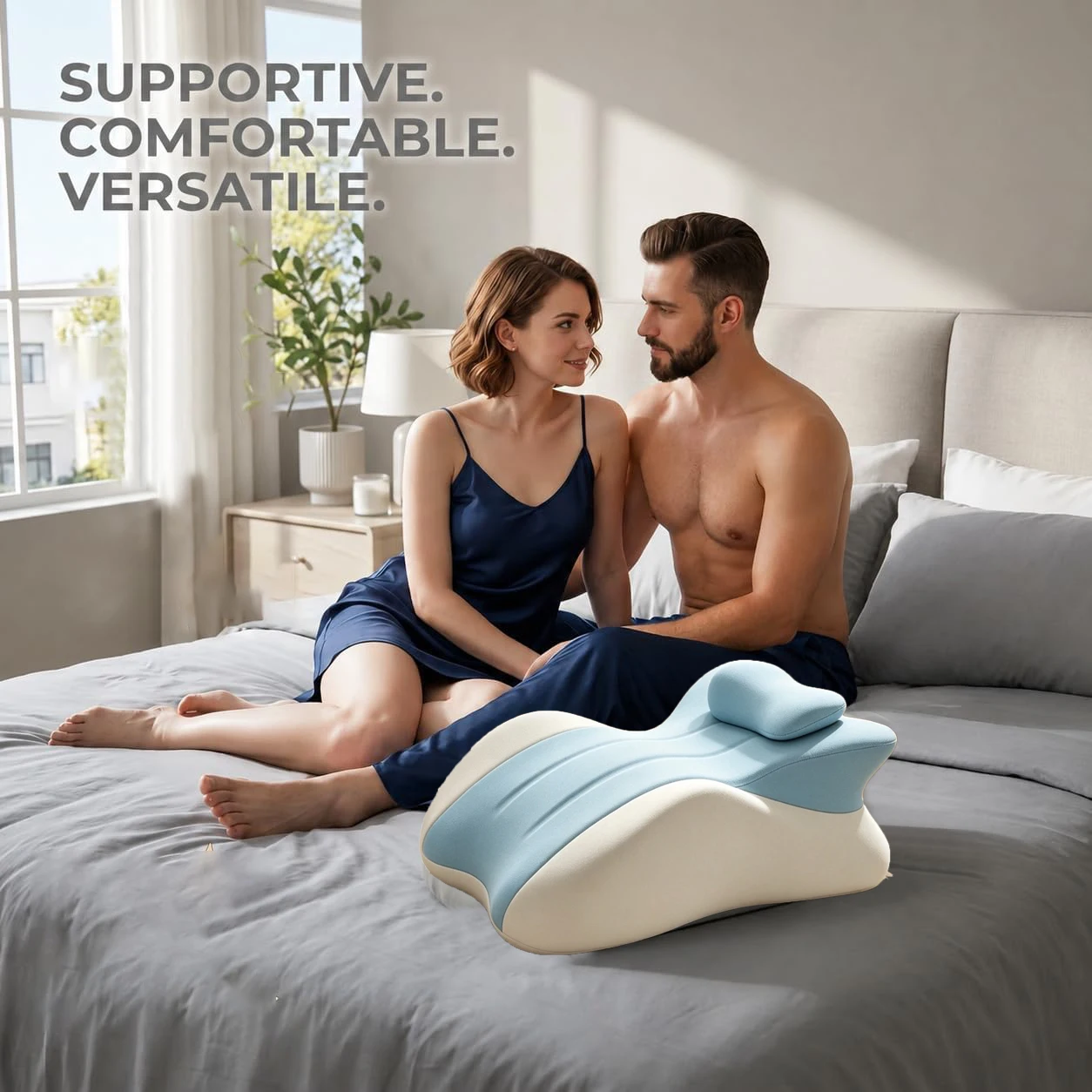 High‑Density Memory Foam Face Down Pillow with Massage Nodes, Ergonomic Contoured Cushion for Stomach Sleepers and Reading