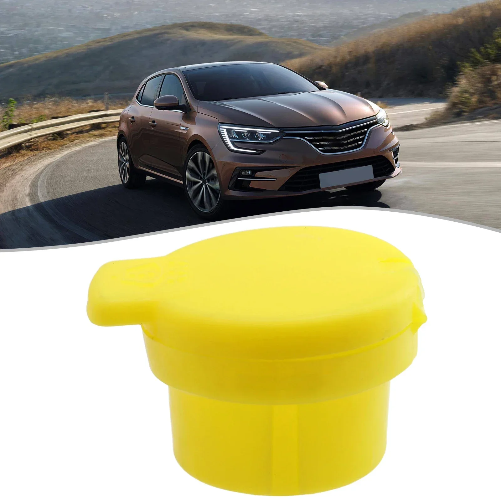 1pc Windscreen Washer Bottle Cap Lid Cover Yellow Reservoir Tank Cap Plastic For For Clio For MK4 2012-2018 289130004R