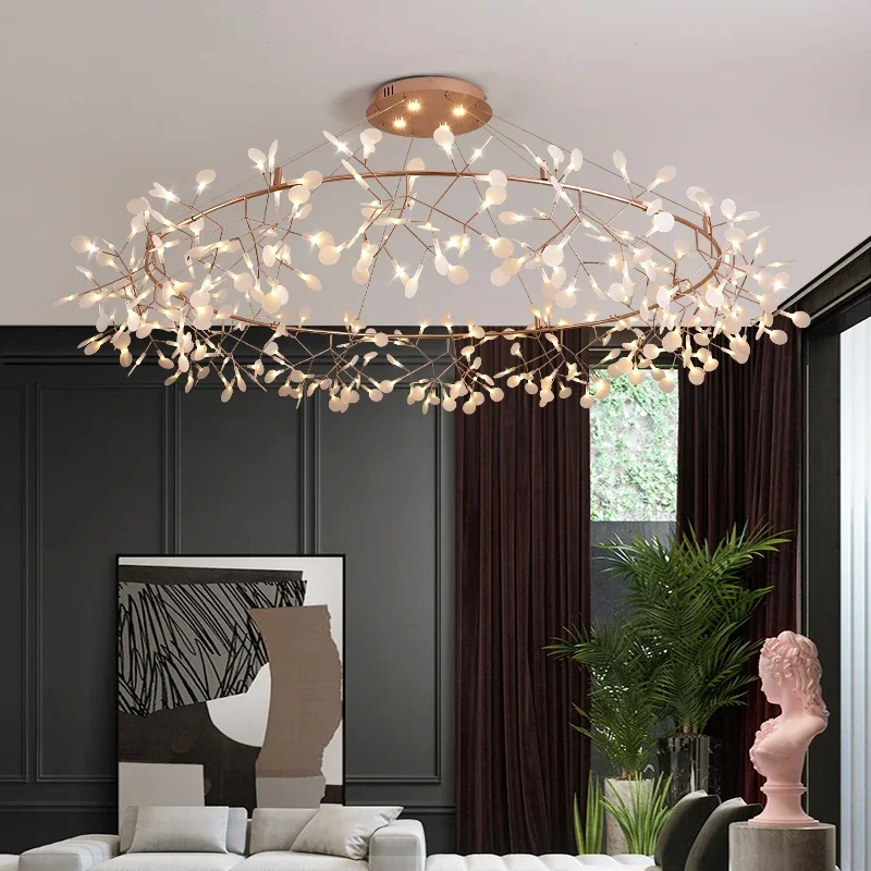 Artpad Firefly Ceiling Chandelier Lights for Dining Room LED Indoor Decor Tree Branch Suspension Lamp Hanging Light Fixture