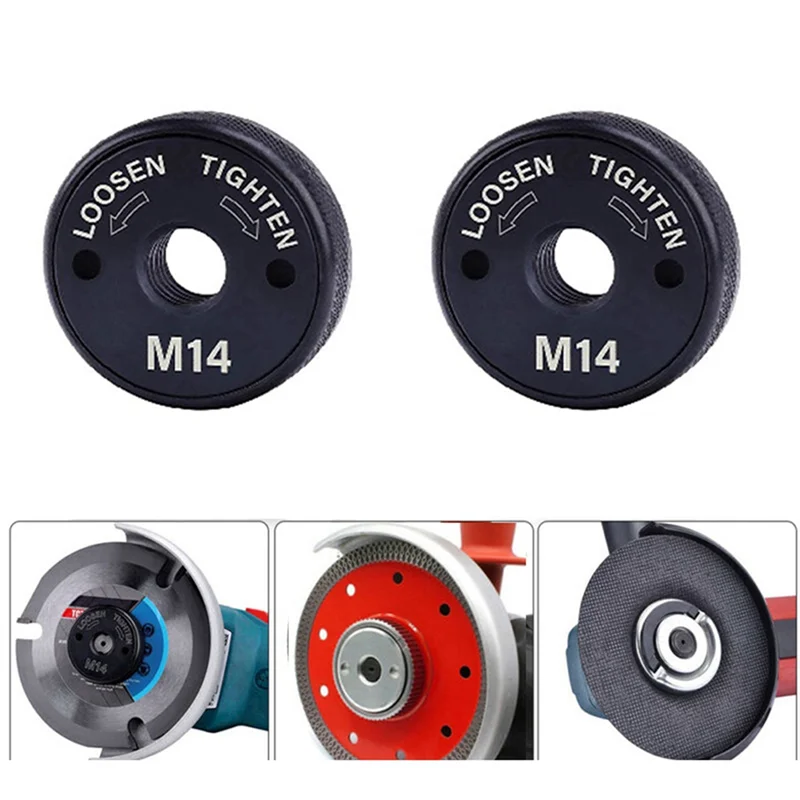 ABMI-4Pcs M14 Angle Grinder Locking Nut, Quick Change Clamping Plate Fastener For Fixing Cutting Discs Wheel Abrasive Disc,