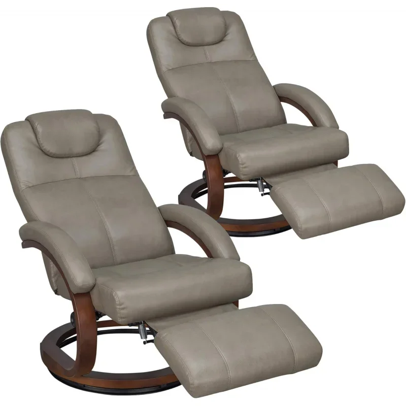 RecPro Charles 28 RV Euro Chair Recliner Modern Design RV Furniture RV Recliner (2 Chairs, Putty)