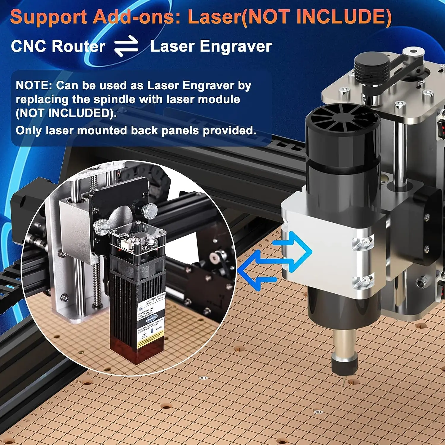 4540 CNC 500w Spindle Metal Milling Machine 40W Laser Engraving Machine 3D Printer Cutter Woodworking Tools for CNC