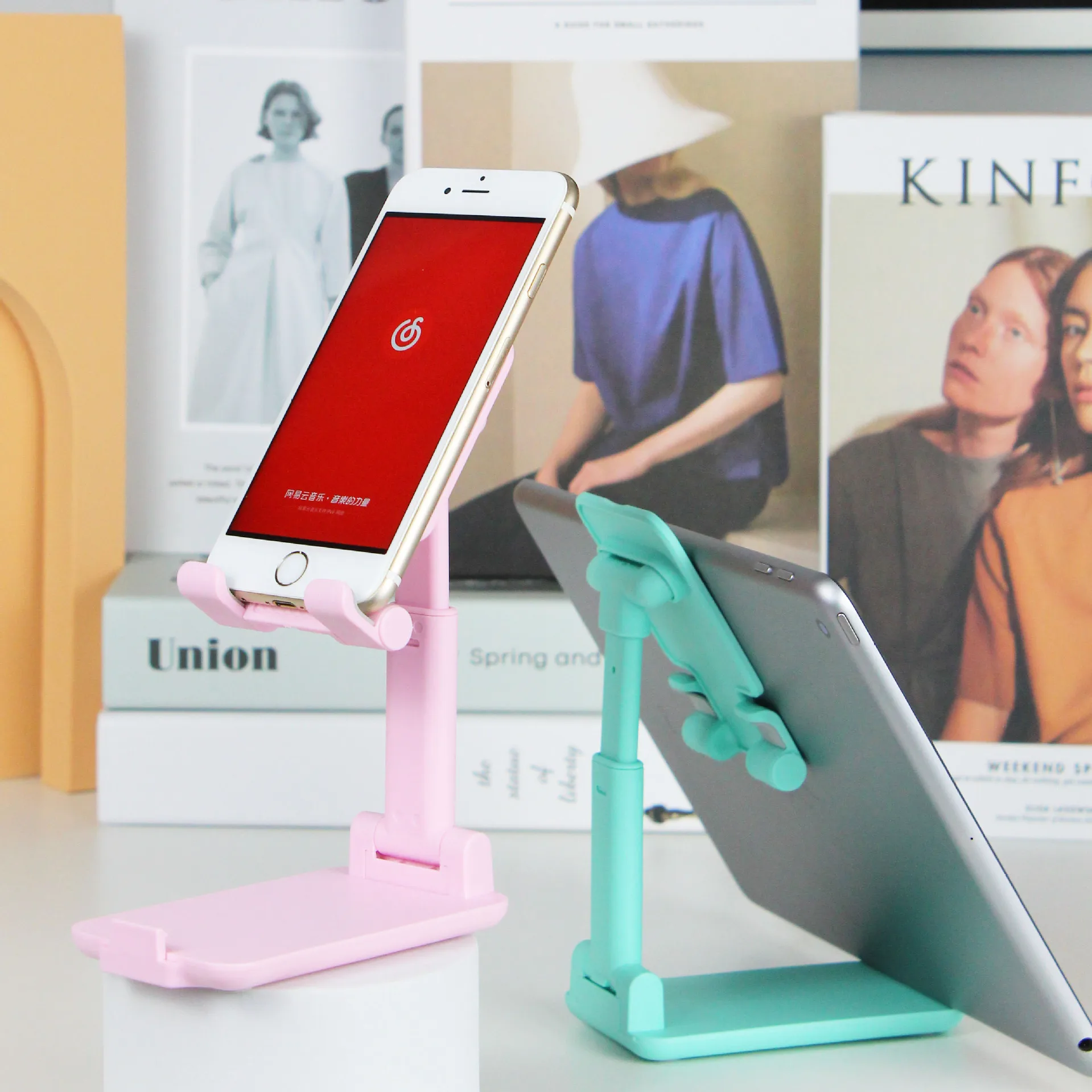 

Складной держатель для мобильного телефона, подставка для планшета, настольное крепление, гибкий регулируемый настольный кронштейн Live Lazy, поддержка всех телефонов