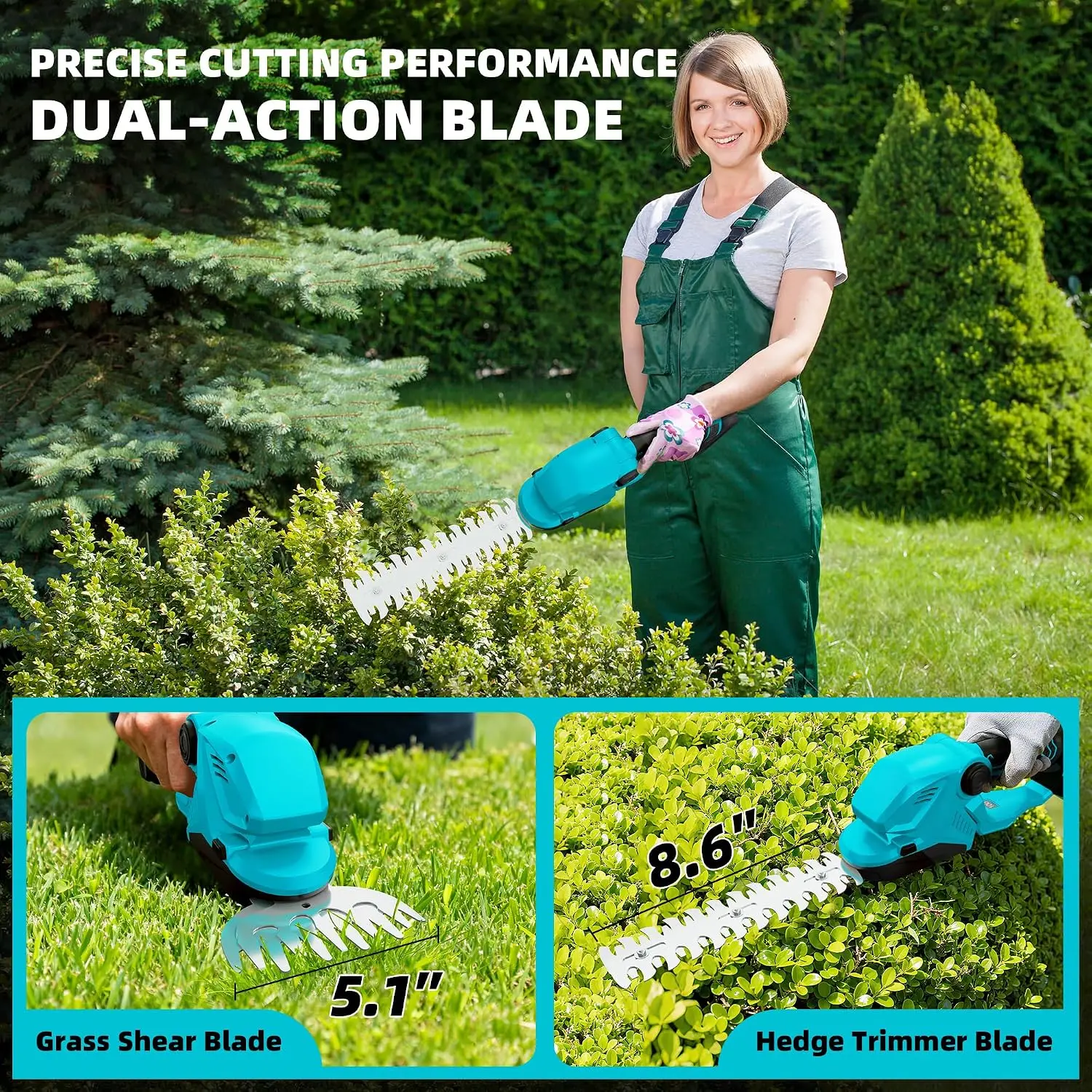 مقص تشذيب الشجيرات 4 في 1 ومقص - مراجعة Cordless Hedge Trimmer Pole 2 In 1 وسعره