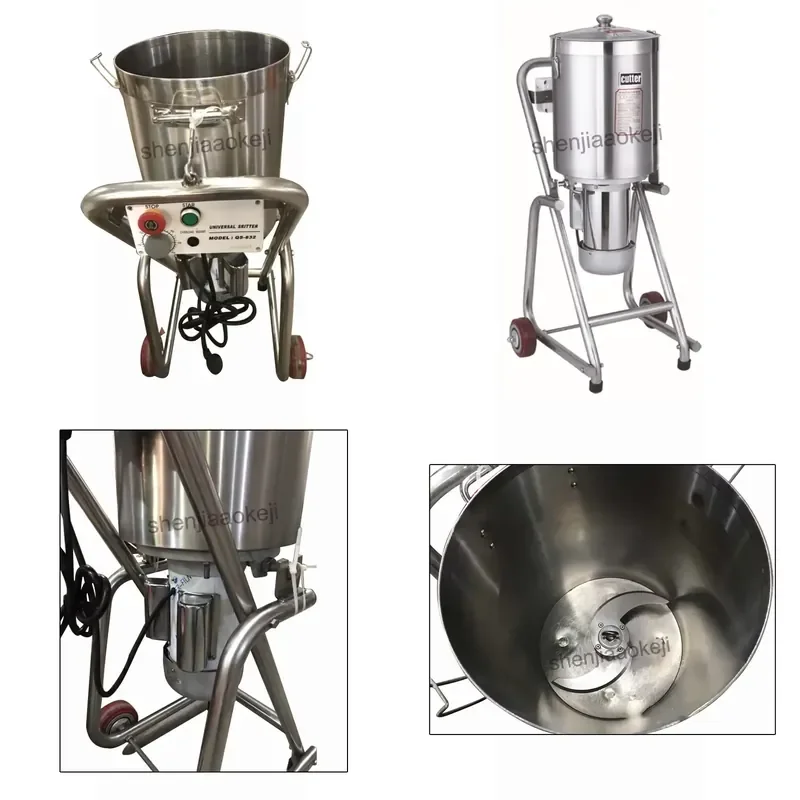 for Large Food Chopper Stainless Steel Meat Vegetable Cutter Slicer Commercial Food Processor Shredder 32L 220V 1500W
