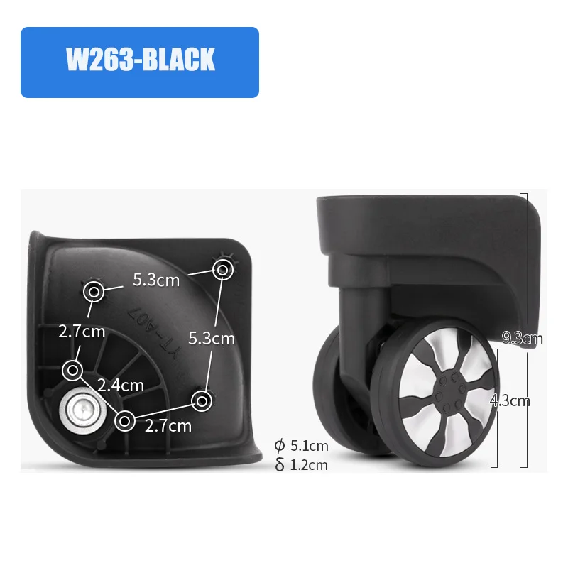 For W263 Luggage Wheel Replacement Silent Wheels For Suitcases Durable Travel Repair Parts Luggage Component Replacement