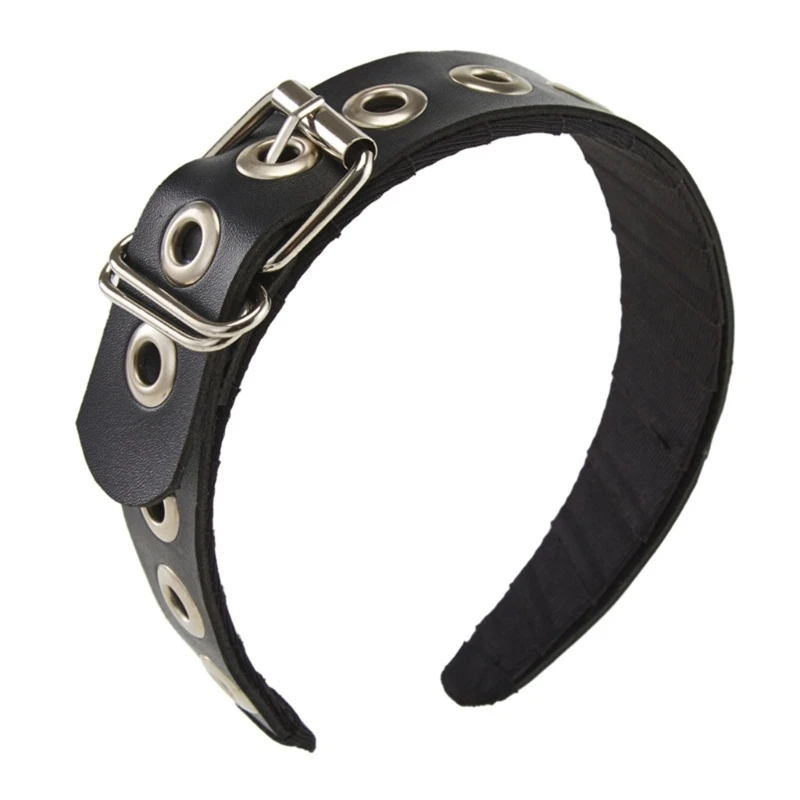 PU Leather Headband Gothic Tiaras Leather Buckle Headband Rock Headband Punk Headband Steampunk PU Leather Headpiece