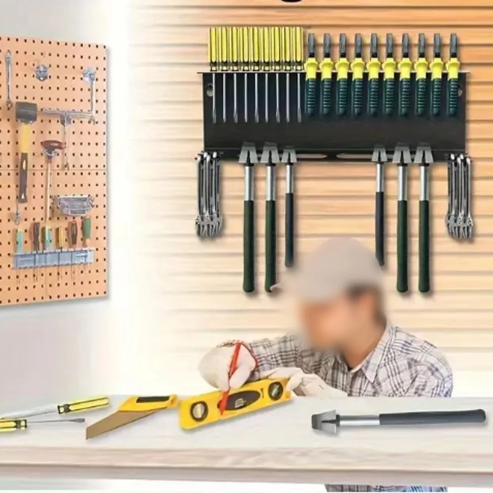 Space-Saving Storage 4in1 Tool Storage Rack Hassle-Free Setup Quick Access Sturdy Wall-mounted Storage Solution Garage Storage
