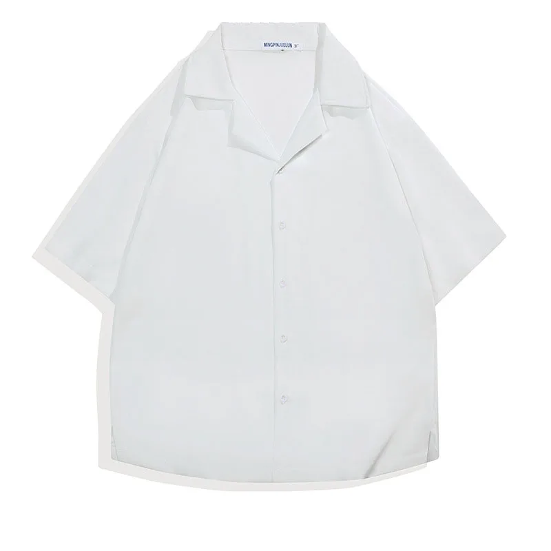 Мужские повседневные рубашки на лето — свободные топы с короткими рукавами, однотонная, дышащая и классная одежда