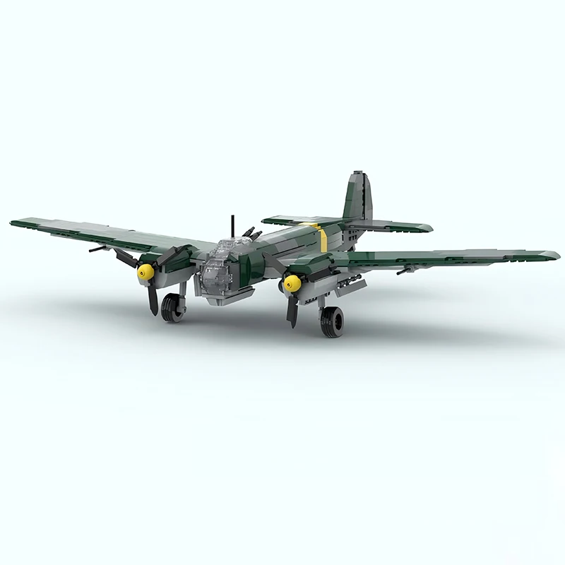 WW2 Heavy Tactial Bomber Junkers JU-88 German Military High-speed Fighter MOC Building Blocks Model Kids Bricks Toys Xmas Gifts