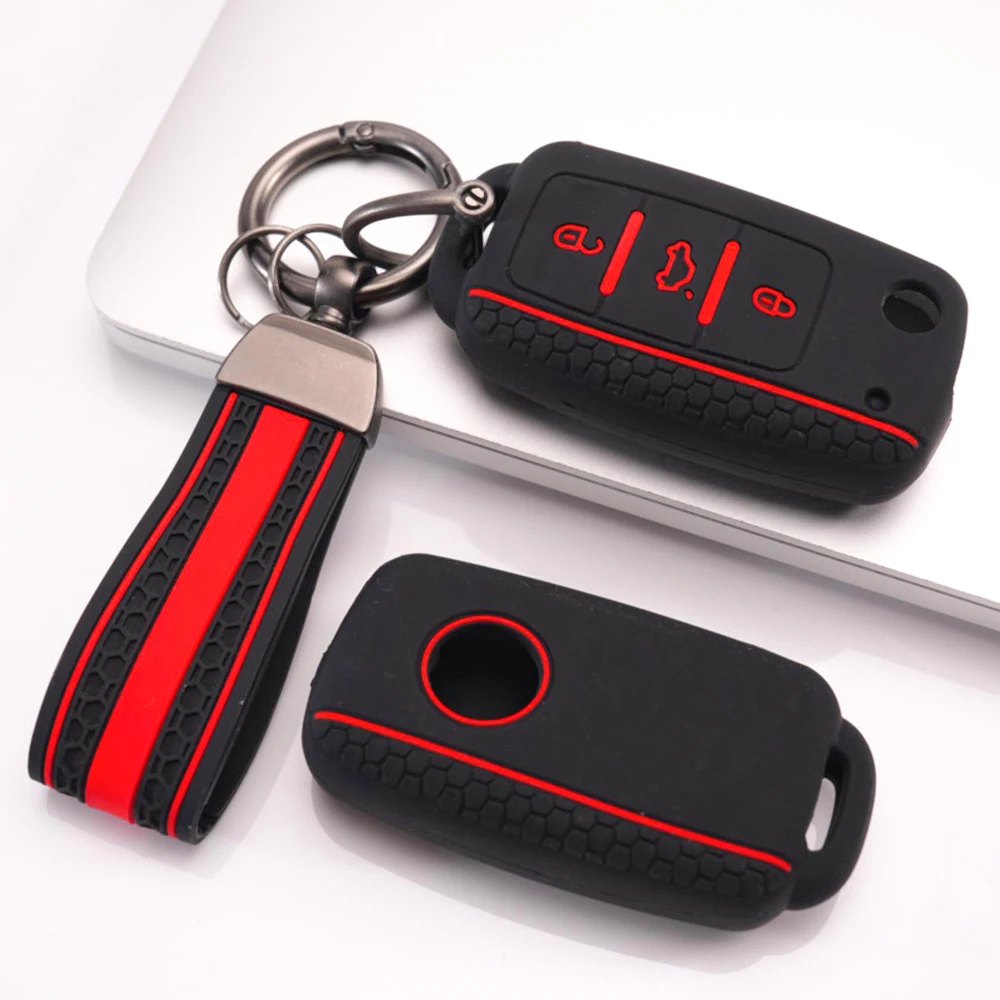 Remote Key Protector With Keychain For Volkswagen Golf Polo Jetta Bora Passat Tiguan Lavida Sagitar Magotan Touran Sharan Caddy
