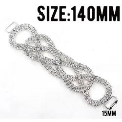 Rhinestone Buckles Bikini Buckle Clothing Connector Decoration Crochet Buckle Beachwear Wedding Decor New Styles 140mm 2Pcs