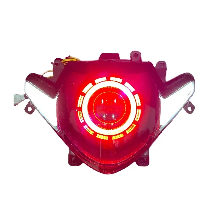 Motorcycle angel eye headlight non-destructive accessories LED bifocal lens assembly