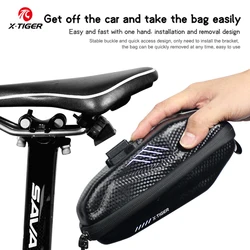 X-TIGER Bicycle Bag Waterproof Bicycle Seat Large Capacity Hard Shell Durable 3D Bicycle Bag MTB Bicycle Bag Bicycle Accessories