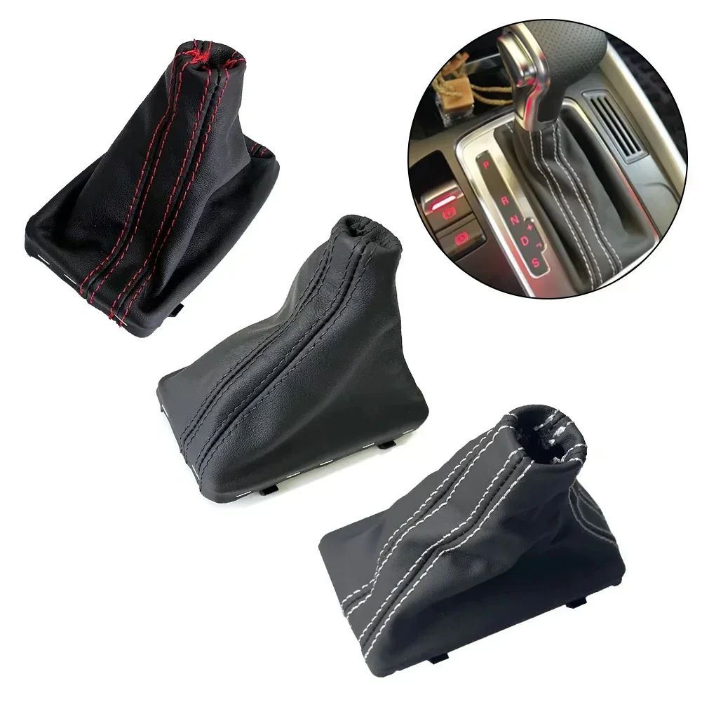 Automatic LHD Car Gear Shift Knob Gaitor Boot Cover Leather For A4 B8 A5 Q5 Car Gear Shift Knob Gaitor Boot Parts