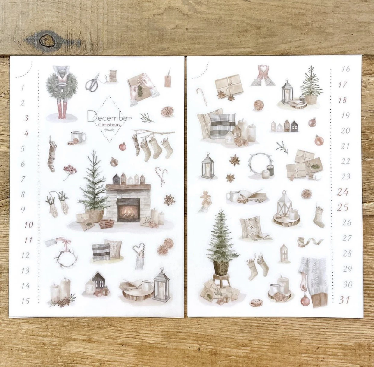 2023 Winter Christmas Transfer Sticker for Card Making DIY Scrapbooking Plan Decorative Sticker Sheet