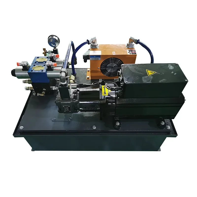 Servo motor adjustable speed hydraulic system with counterbalance valve hydraulic station fast and slow speed hydraulic pump
