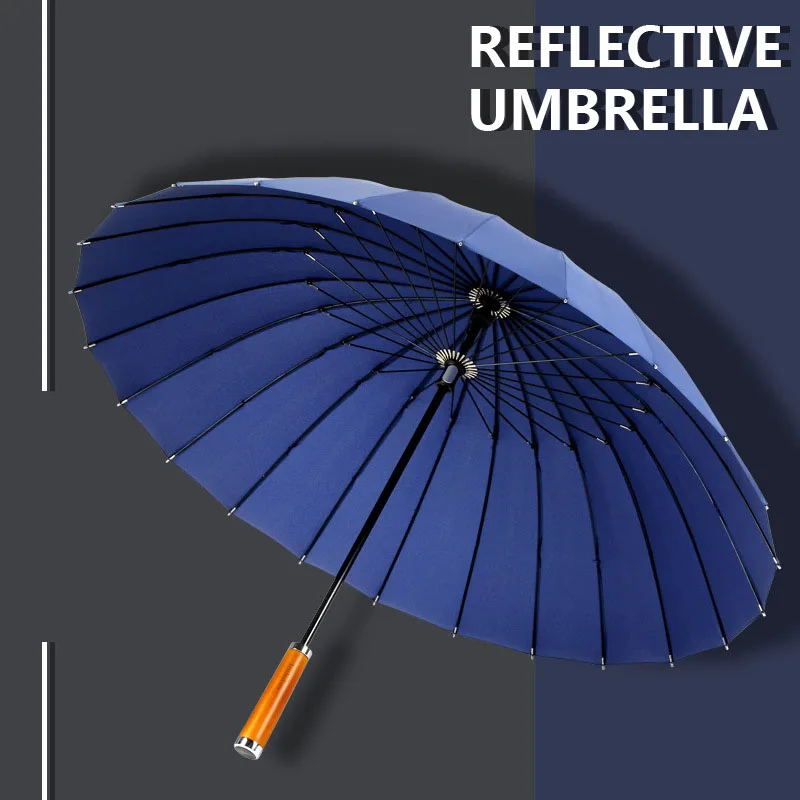 Men's Umbrella 24 Bone Long Handle Reinforced Wind Resistant Straight Handle Manual Men's Business Umbrella