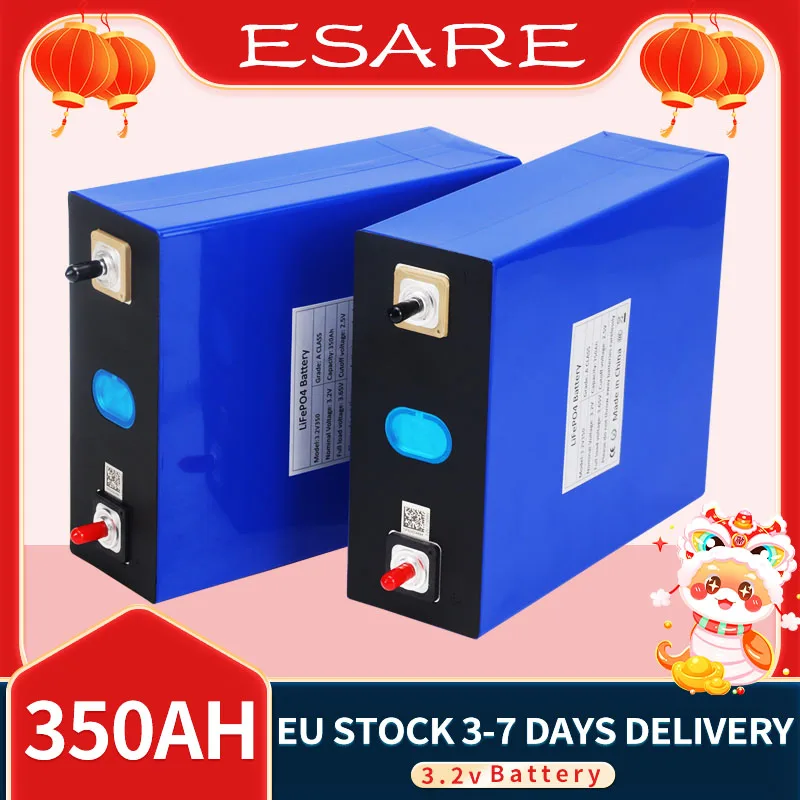 Grade A LiFePo4 350Ah 3.2v 320Ah 230Ah 100Ah 50Ah Lithium Iron Phosphate Battery Cell Prismatic Rechargeable EU stock duty free