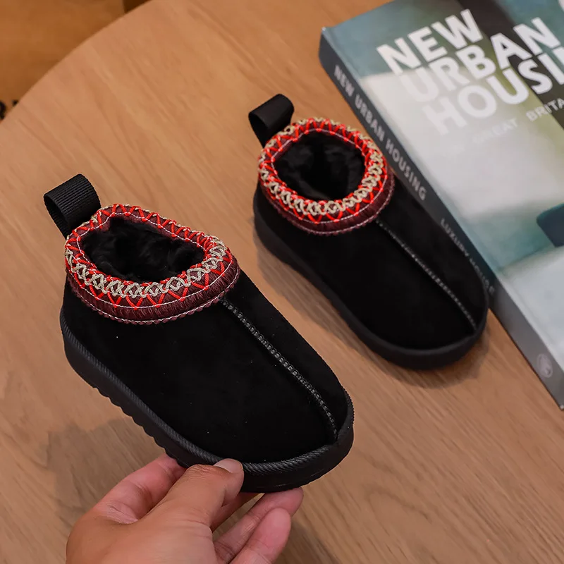 New Snow Boots Fashion Warm Winter Ankle Boot Versatile Thick 2026 Retro Baby Girls Boot Classic Ethnic Boys Boots 1-4 Y Botas