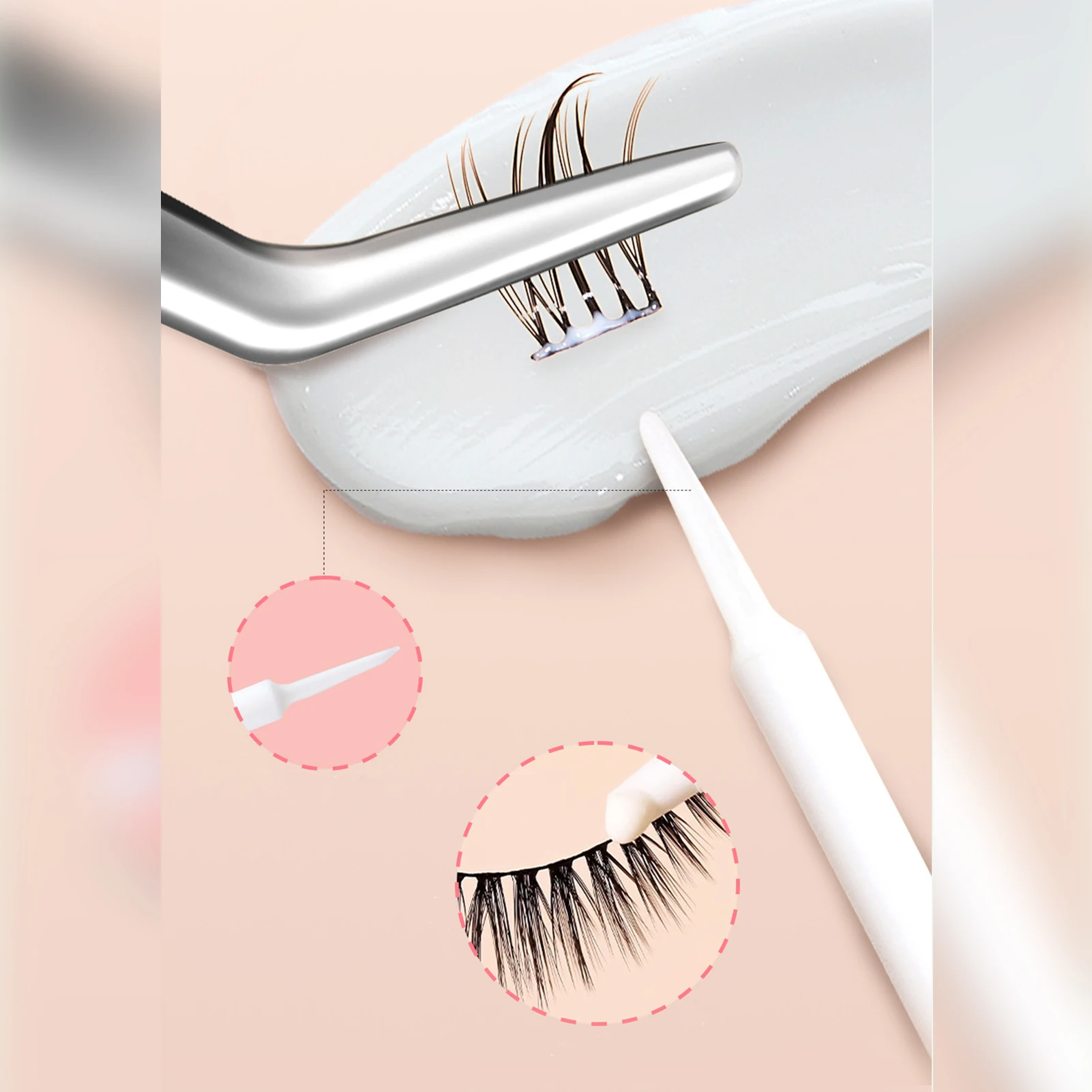 Traceless Eyelash Extension กาว Super Strong Hold สําหรับขนตาปลอมสําหรับร้านเสริมสวยเริ่มต้นใช้