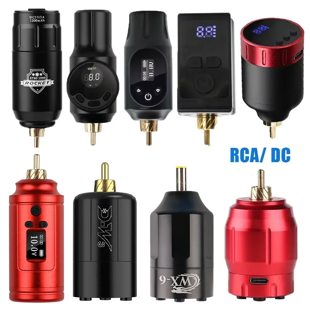 RCA/DC Jack Digital Tattoo Power Supply For Rotary Tattoo Pen LED Wireless Tattoo Machine Battery Supplies Long Lasting