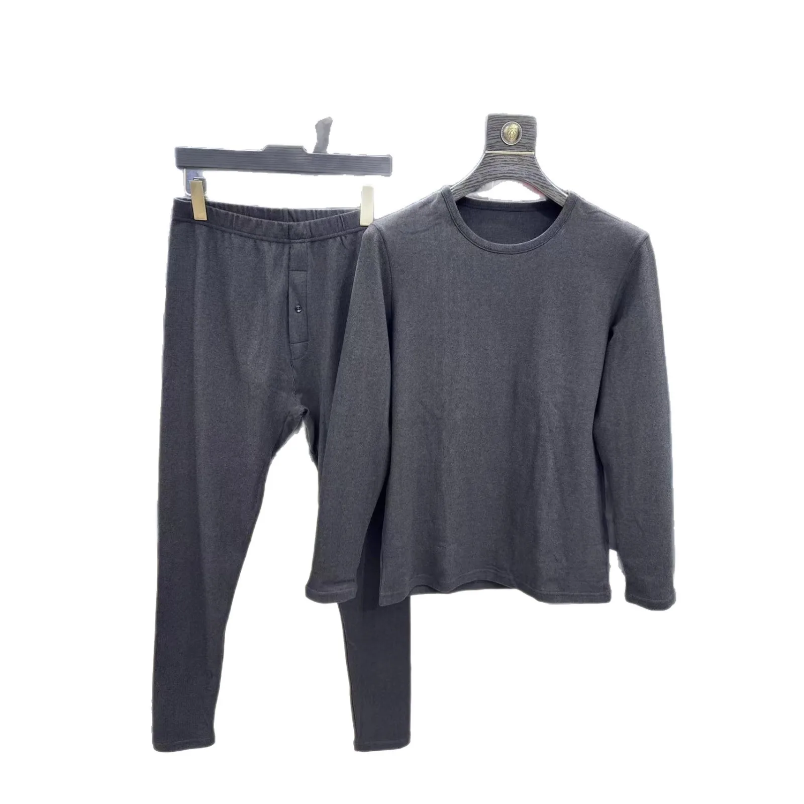 الدفء الملابس الداخلية للرجال لون بسيط مطاطا العمودي المشارب Fce الخريف ملابس الشباب عادية طويلة Sve جولة Ne #5