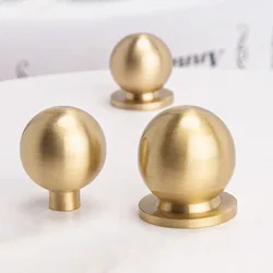 Brass Ball Shape Handle for Cabinet Wardrobe Knobs Drawer Dresser Pulls Simple Morden Furniture Handles Round Ball
