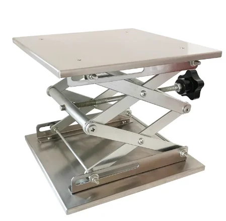 Stainless Steel Lift Table Laboratory Manual 85-280MM Height Adjustable Miniature Lifting Platform 200x200MM Load 15KG