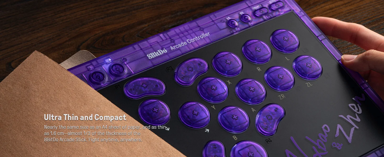 8BitDo All-Button Arcade-Controller für Switch & Windows – 3 Verbindungsmodi, flache lineare Schalter, 4 programmierbare Tasten – Detail 28
