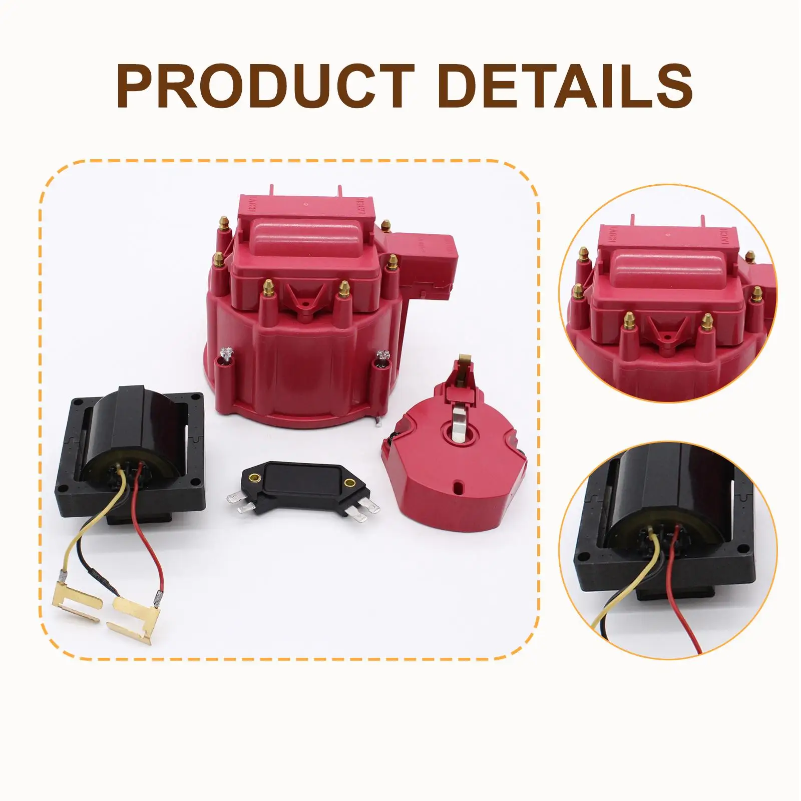 Complete Distributor Tune Up Kit with Ignition Coil and Cap for Electronic Conversion System Professional Mechanics Trust