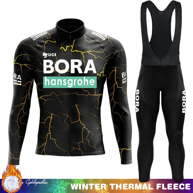 

UCI BORA Men's Cycling Jersey Winter Thermal Fleece Man Clothes Termal Bicycle Clothing Suit 2025 Mountain Bikes Long Sleeve Set