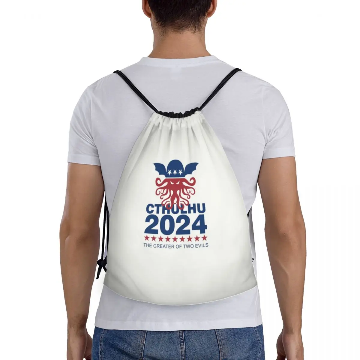 Call Of Cthulhu-Mochila com Cordão para Homens e Mulheres Dobrável, Esporte, Sacola De Compras, Saco De Ginástica, Lovecraft, 2024